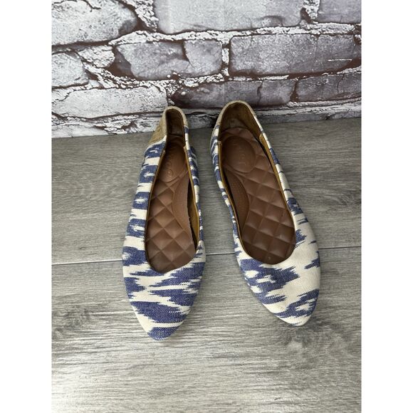 Reef Bochica 2 Canvas Blue White Pointed Toe Ballet Flats Women Sz 8.5M US/39EU - Picture 4 of 16